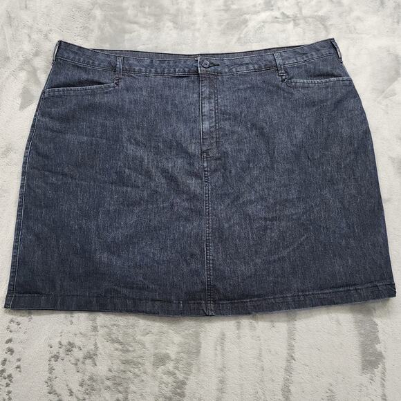 Lee Riders Skort Womens 26W Blue Stretch Denim Mini Built-in Shorts Casual - Picture 1 of 9
